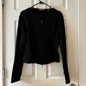 Essendi Black Cropped Zip Up Jacket Size 2